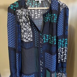 Derek Lam 100% Silk Patchwork Blouse